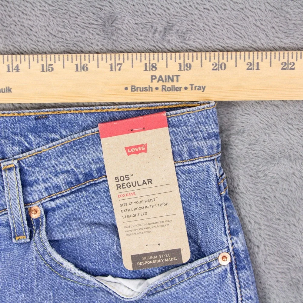 NWT Levis 505 Regular Fit Straight Leg Stretch Jeans Blue 40x30 00505-2378
